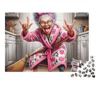 Funny Granny Rocking 1000 Piece Puzzles Beautiful View Rockin' Granny Home Decoration Decompression Jigsaw for Men And Women Challenging Puzzles Jigsaw Puzzles for Adults 38x26cm/1000pcs
