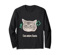 Funny Graphic cat Cats Before Twats Trendy Cat Design Long Sleeve T-Shirt