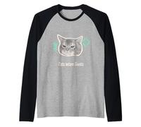 Funny Graphic cat Cats Before Twats Trendy Cat Design Raglan Baseball Tee
