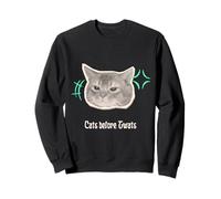 Funny graphic cat "Cats before Twats" Trendy Cat Design Sweatshirt