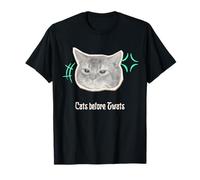Funny Graphic cat Cats Before Twats Trendy Cat Design T-Shirt