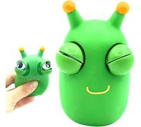 Funny Grass Worm Pinch Toy Green Bug Toys Squishy Squeeze Toy with Pop Out Eyes,Eye Popping Stress Toy Squeeze Toys,Fidget Toy Christmas Stocking Fillers for Kids Boys Girls Adults Xmas Gifts (1pcs)