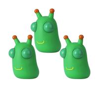 Funny Grass Worm Pinch Toy Green Bug Toys Squishy Squeeze Toy with Pop Out Eyes,Eye Popping Stress Toy Squeeze Toys,Fidget Toy Christmas Stocking Fillers for Kids Boys Girls Adults Xmas Gifts (3pcs)