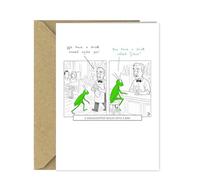 Funny Grasshopper Joke Birthday Card - A5 Greeting Card with Cartoon Pun - Blank Inside with Kraft Envelope
