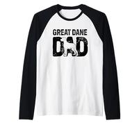 Funny Great Dane Dad Dog Lover Great Dane Father Dog Owner Raglan Baseball Tee