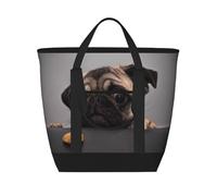 Funny Greedy Dog Pug,Lunch Bags Large Capacity Insulated Tote Bag For Women Men Work Picnic Travel