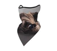 Funny Greedy Dog Pug Windproof Mask,Neck Gaiter Winter Motorcycle Face Cover