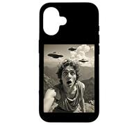 Funny greek god Selfie with UFOs Weird Alien Case for iPhone 16