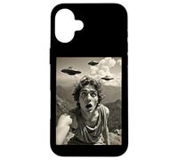 Funny greek god Selfie with UFOs Weird Alien Case for iPhone 16 Plus