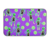 Funny Green Aliens Basketball Summer cooling dog blanket Self Cooling 38" x 23" cool pet pad for pet cozy sleeping essentials cama refrescante para perros M