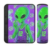 Funny Green Aliens car seat Strap & Belt Covers,Protects Your Neck and Shoulders,seat Belt Belt for Women for SUV Auto Van funda para cinturón de carro 2 pcs