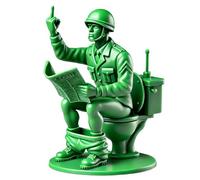 Funny Green Army Men Action Figures - Toilet Middle Finger Pose Soldier Mini Resin Statues for Desk Decor, Military Themed Parties, Sandbox Soldiers, and Novelty Gifts (C)