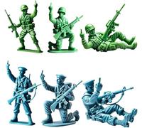 Funny Green Army Men, Blue Navy Men Middle Finger Figures, Classic Military Toy Soldiers Set, Novelty Mini Soldier Statue for Home Office Desktop Decorations Military Themed Party (Mixed-6 Pieces)