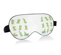 Funny Green Crocodiles with Different Actions Cute Alligator Predator Adjustable Sleep Mask Lightweight Blindfold with Fashion Patterns Elastic Hidden Strap Relaxing Light Block 9.45 x 3.9 inch