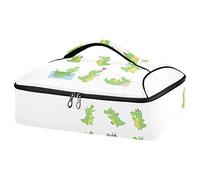 Funny Green Crocodiles with Different Actions Cute Alligator Predator Reusable Insulated Pizza Bag, Waterproof Food Delivery Bag, with Handle Lid Leakproof Pizza Holder Tote for Hot or Cold Food