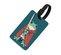 Funny Green Frog Standing Upright Luggage Tag Travel Bag Suitcase Baggage Name Tags