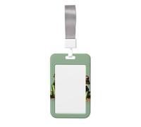 Funny Green Frogs 1 Id Badge Holder with Detachable Neck Strap, Waterproof Vertical Name Card Holders, for Nurse Students Teachers Staff