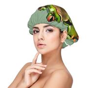 Funny Green Frogs 1 Premium Satin Sleep Cap - Protect Your Hair in Style, Black, One Size/M