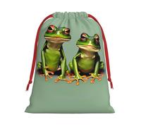 Funny Green Frogs 1 Print Gift Drawstring Bag Reusable Pouch Festive Decor Party Favor Daily Storage Sack