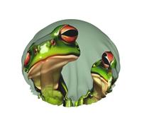 Funny Green Frogs 1 Print Soft Shower Cap for Women Men Reusable hat Lightweight hat and Bath Hair Cap