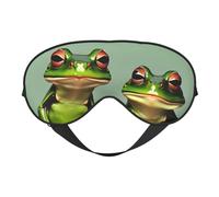 Funny Green Frogs 1 Sleep Mask,100% Natural Mulberry Silk Eye Mask with, Ultra-Soft Eye Covers for Sleeping, Travel, Nap