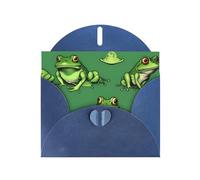 Funny Green Frogs Greeting Card With Envelope, Birthday Card, Christmas Card, Invitation Card, 3 Colors