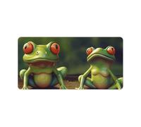 Funny Green Frogs Keyboard Mat Large Gaming Mouse Pad, Anti-Slip Desk Mat for Desktop Desk Work/Home Writing Mat 11.8 * 23.6 Inches