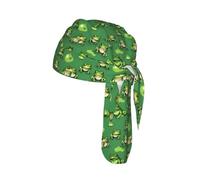 Funny Green Frogs Print Cycling Cap Headband Stretch Yoga Running Everyday Sweatband Unisex Breathable Hat