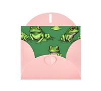 Funny Green Frogs Print Greeting card Blank card with envelope,Unique Designs for Festivals Invitations