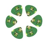 Funny Green Frogs Print Guitar and Ukulele Picks For Music Lovers 12 PCS Mixed Gauges(0.46/0.71/0.96mm)