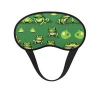 Funny Green Frogs Print Sleep Mask Soft Cover Eye No Pressure for Sleeping, Eye Masks for Side Sleepers