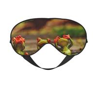 Funny Green Frogs Print Soft Eye Mask â€“Elastic Nighttime Shade, Light-Proof Blindfolds for Plane, Yoga, Travel, Full Eye Covers