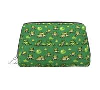 Funny Green Frogs Print Women Makeup Bag Cosmetic Travel Vanity Pouch Toiletry Everyday Essential Organizer