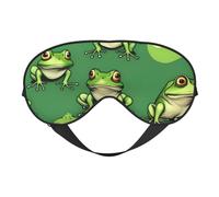 Funny Green Frogs Sleep Mask,100% Natural Mulberry Silk Eye Mask with, Ultra-Soft Eye Covers for Sleeping, Travel, Nap