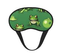 Funny Green Frogs Sleeping Mask for Adults Blackout, Comfortable Eye Mask Blocking Light for Travel, Yoga