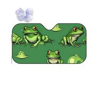 Funny Green Frogs Sun Shade - Folding Car Front Window Sunshade for Cars SUV Trucks,Max UV Blocking and Keep The Vehicle Cool