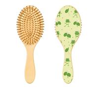 Funny Green Frogs Wooden Hair Brush Wood Paddle Brush Wooden Brush for Hair Wooden Massage Hair Brush