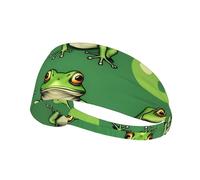 Funny Green Frogs Workout Sweatbands Adjustable Hairband For Basketball,Fitness Athletics Football, Yoga