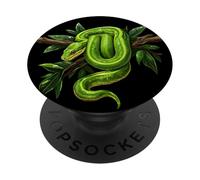 Funny Green Tree Python Lover Reptile Keeper Pet Owner Snake PopSockets Adhesive PopGrip