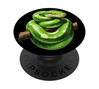 Funny Green Tree Python Lover Reptile Keeper Pet Owner Snake PopSockets Adhesive PopGrip