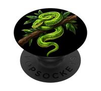 Funny Green Tree Python Lover Reptile Keeper Pet Owner Snake PopSockets Adhesive PopGrip