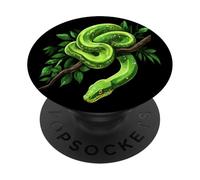 Funny Green Tree Python Lover Reptile Keeper Pet Owner Snake PopSockets Adhesive PopGrip
