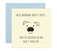 Funny Greeting Card For Women Or Men - 'Nose Art' - Gifts for Friends, Buddies, BFF, Colleagues, Relatives - Dog's Masterpiece - Comes with Fun Stickers