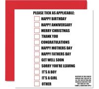 Funny Fathers Day Greetings Card - T's & C's - Anniversary Mothers Birthday Christmas Get Well Soon Leaving Card Thank You New Baby Mum Dad Sister Brother Daughter Uncle Auntie Friend Colleague