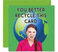 Funny Greta Thunberg Birthday Cards for Women Men - Watch Out Greta's About - Joke Eco Friendly Climate Change Warrior Happy Birthday Card for Friends Family, 145mm Banter Greeting Cards