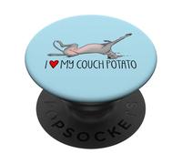 Funny Greyhound, Greyhound Couch Potato, Retired Racing Dog PopSockets Adhesive PopGrip