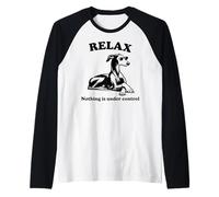 Funny Greyhound Relax Nothing is Under Control Raglan Baseball Tee