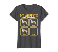 Funny Greyhound Whippet Dog Training Guide for Whippet mom T-Shirt, Women, Dark Heather Grey, X-Small