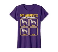 Funny Greyhound Whippet Dog Training Guide for Whippet mom T-Shirt, Women, Purple, X-Small