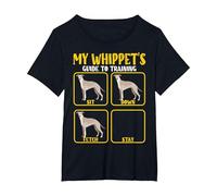 Funny Greyhound Whippet Dog Training Guide for Whippet mom T-Shirt, Women's Plus, Black, 5X